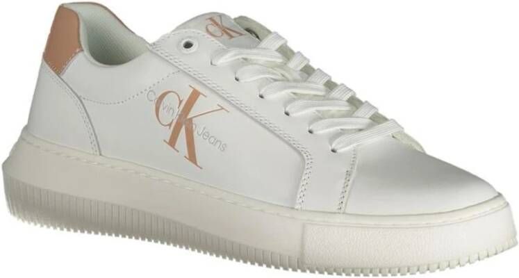 Calvin Klein Witte Lage-Top Polyester Sneakers White Dames