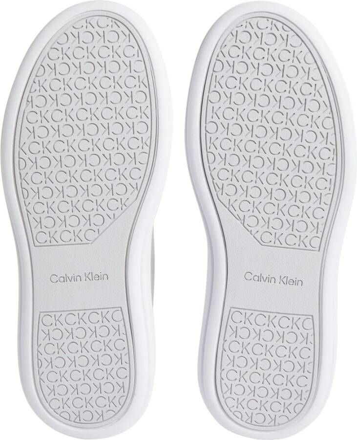 Calvin Klein Witte Leren Sneakers Comfortabele Schuim Binnenzool White Dames