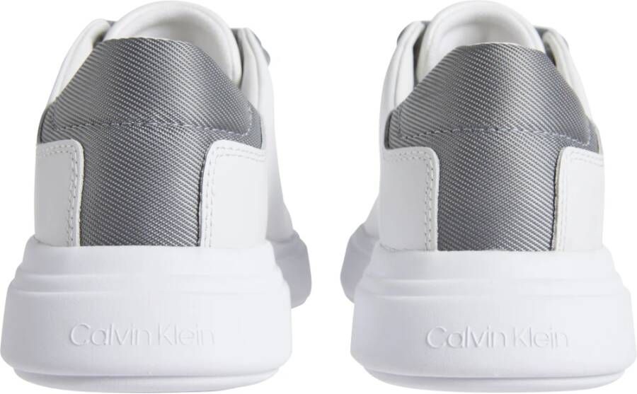 Calvin Klein Witte Leren Sneakers Comfortabele Schuim Binnenzool White Dames