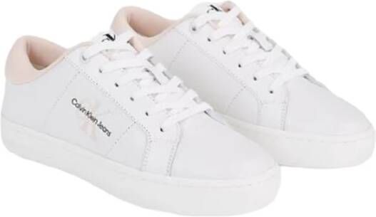 Calvin Klein Witte Leren Sneakers White Dames