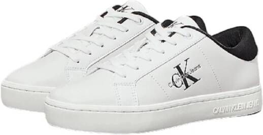 Calvin Klein Witte Leren Sneakers White Dames