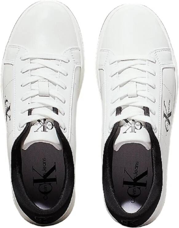 Calvin Klein Witte Leren Sneakers White Dames