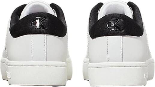 Calvin Klein Witte Leren Sneakers White Dames