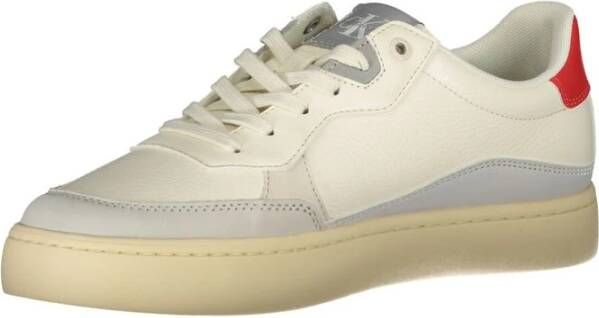 Calvin Klein Witte Polyester Sneaker met Contrastdetails White Heren