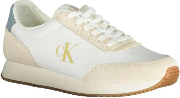 Calvin Klein Witte Polyester Sneaker met Zool White Heren