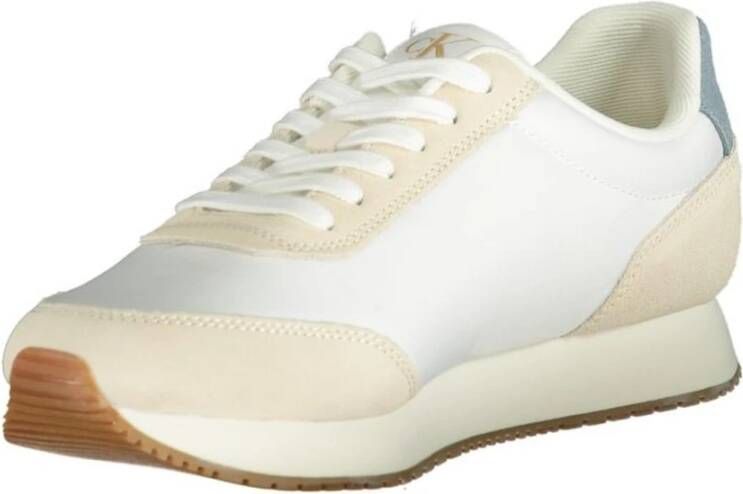 Calvin Klein Witte Polyester Sneaker met Zool White Heren