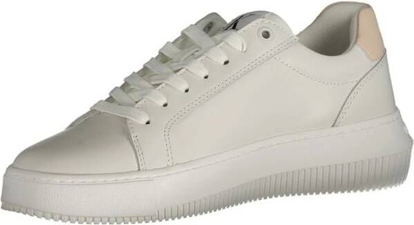 Calvin Klein Witte polyester sneakers met contrastdetails White Dames