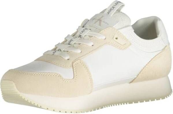 Calvin Klein Witte polyester sneakers met contrastdetails White Heren