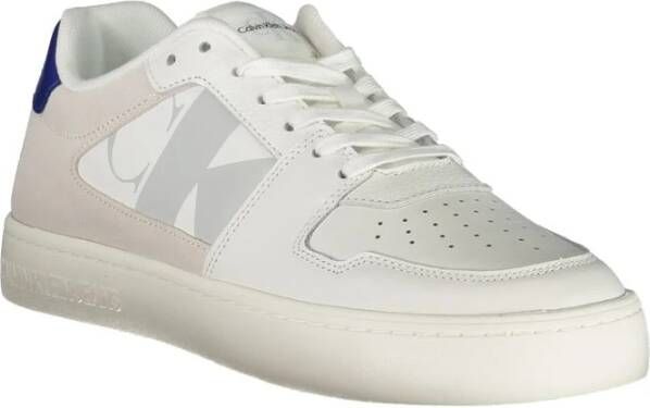 Calvin Klein Witte Polyester Sneakers met Contrastdetails White Heren