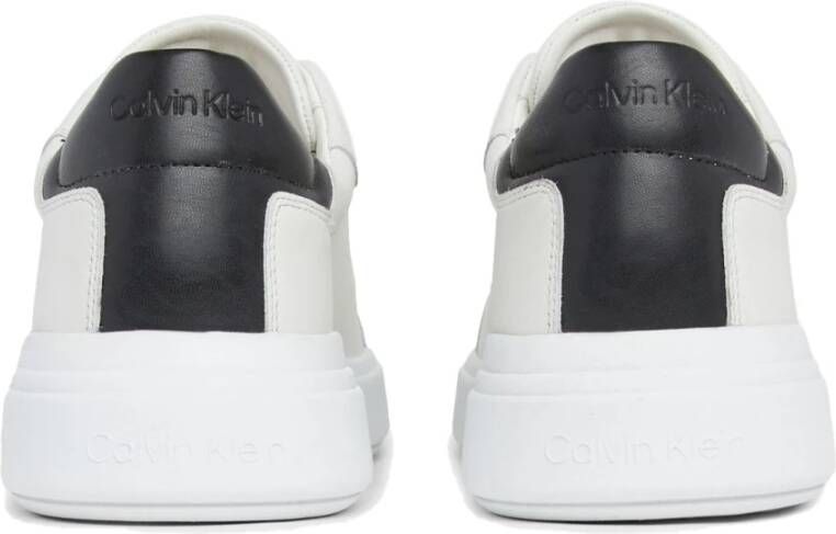 Calvin Klein Witte Zwarte Vetersneakers White Heren