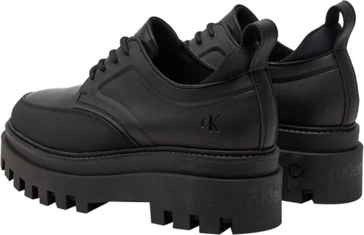 Calvin Klein Zwarte Casual Veterschoenen Black Dames