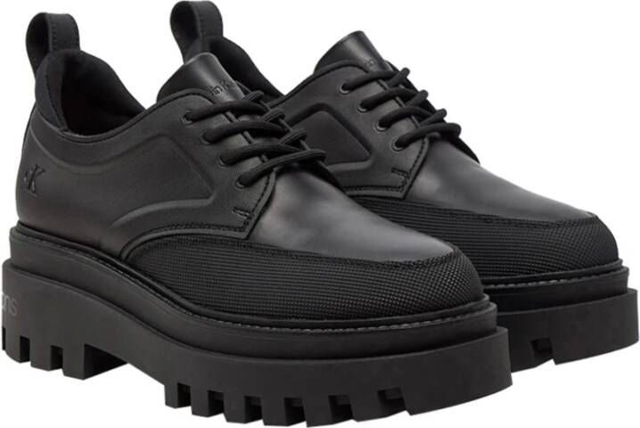 Calvin Klein Zwarte Casual Veterschoenen Black Dames