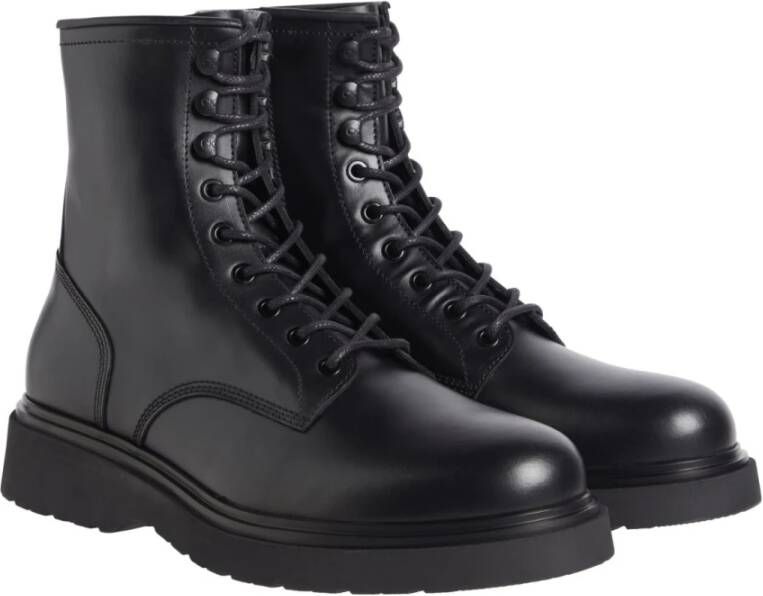 Calvin Klein Zwarte Gesloten Veterschoenen Black Heren