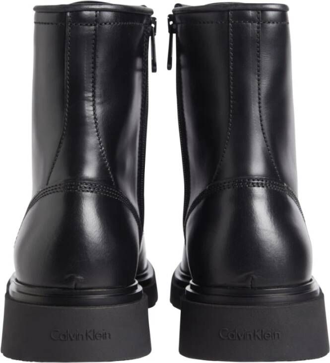 Calvin Klein Zwarte Gesloten Veterschoenen Black Heren