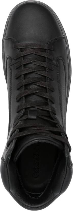 Calvin Klein Zwarte High Top Veterschoenen Black Heren