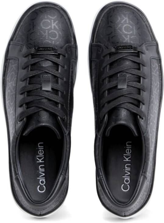 Calvin Klein Zwarte Lace-Up Flatform Sneakers Black Dames