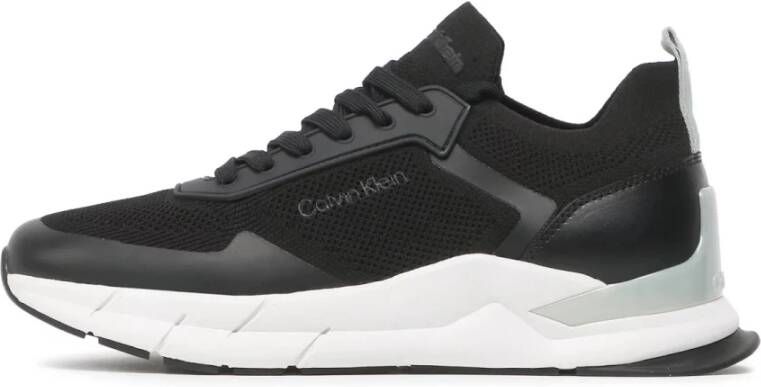 Calvin Klein Zwarte Lage Top Veterschoenen Black Heren