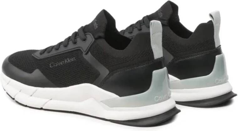 Calvin Klein Zwarte Lage Top Veterschoenen Black Heren