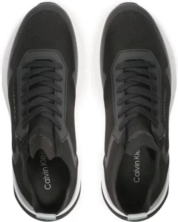 Calvin Klein Zwarte Lage Top Veterschoenen Black Heren