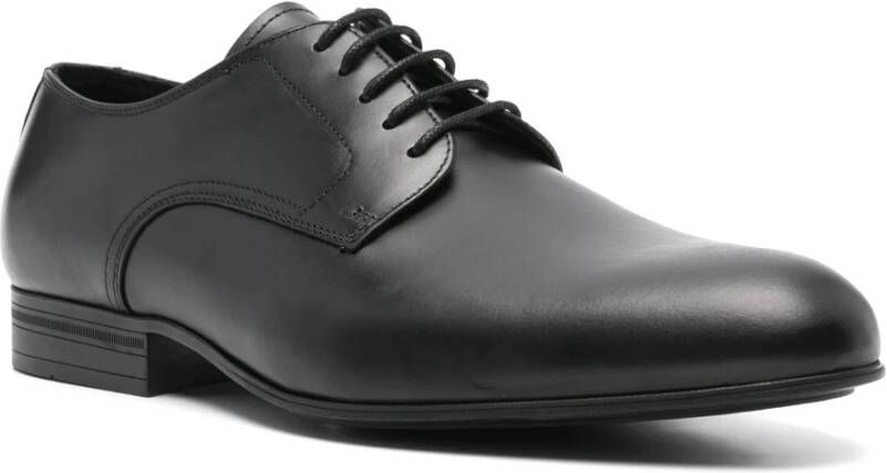 Calvin Klein Zwarte Leren Derby Schoenen Black Heren