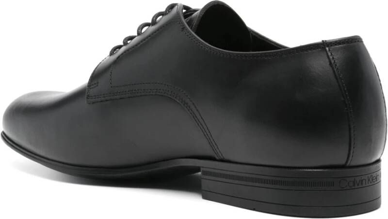 Calvin Klein Zwarte Leren Derby Schoenen Black Heren