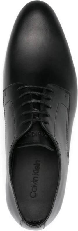 Calvin Klein Zwarte Leren Derby Schoenen Black Heren