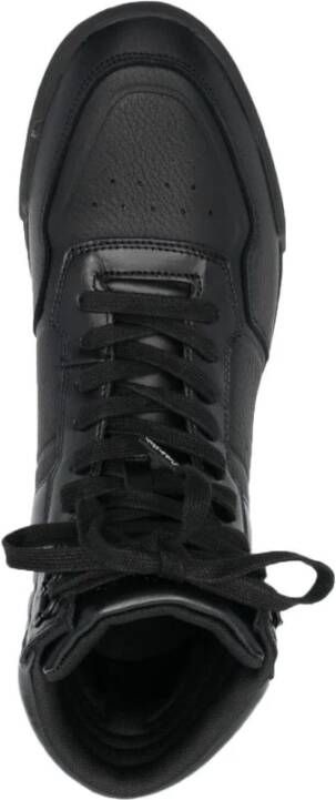 Calvin Klein Zwarte leren hoge sneakers Black Heren