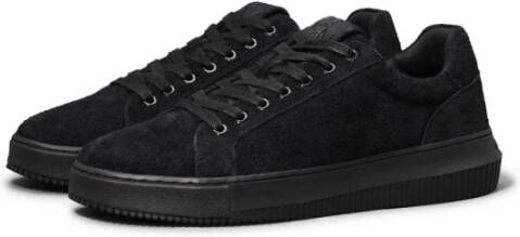 Calvin Klein Zwarte Leren Sneakers Baskets Black Heren