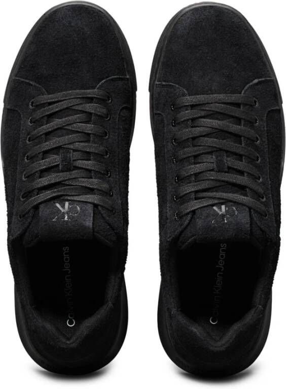 Calvin Klein Zwarte Leren Sneakers Baskets Black Heren