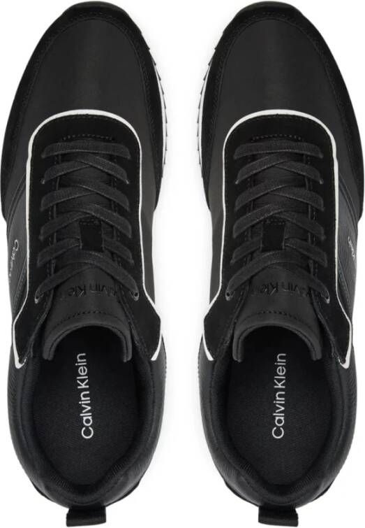 Calvin Klein Zwarte leren sneakers Black Heren