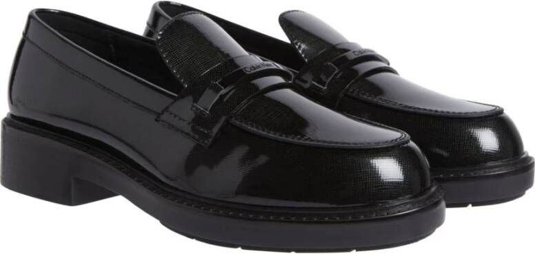 Calvin Klein Zwarte Loafer Bar Saff Damesschoenen Black Dames