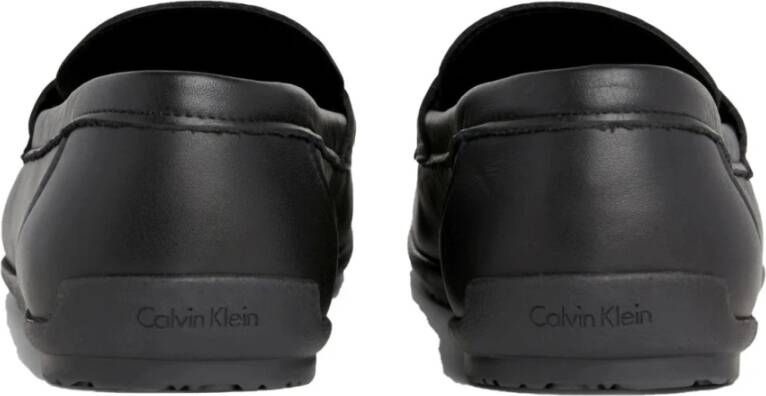 Calvin Klein Zwarte Metalen Bar Loafers Black Heren