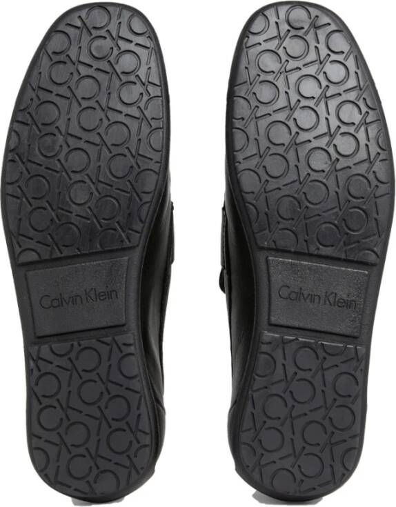 Calvin Klein Zwarte Metalen Bar Loafers Black Heren