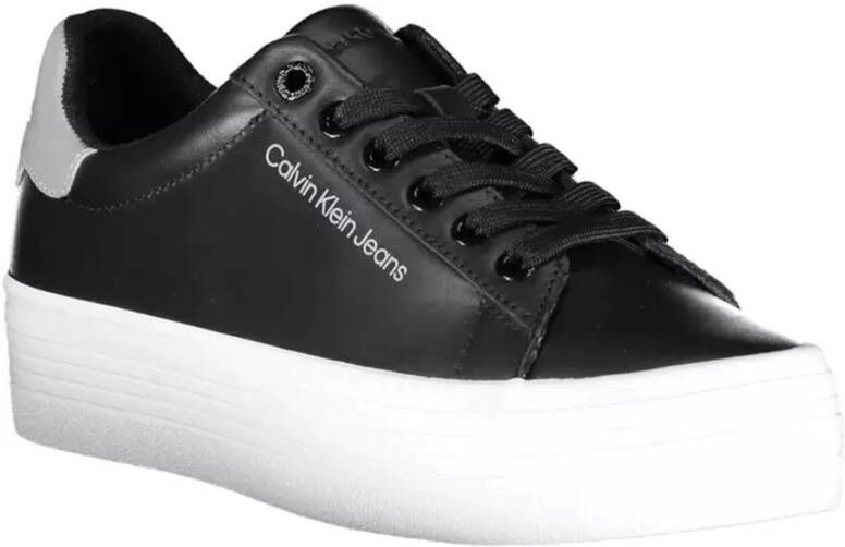 Calvin Klein Zwarte Polyester Sneaker met Contrasterende Details Zwart Dames