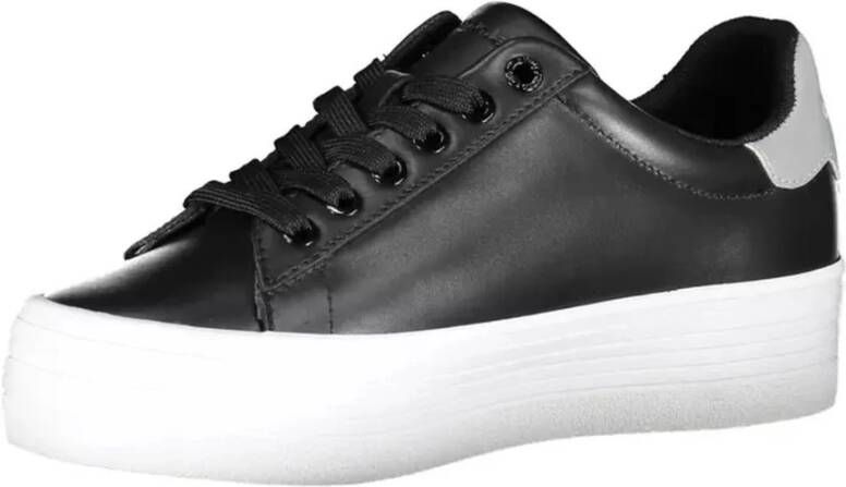 Calvin Klein Zwarte Polyester Sneaker met Contrasterende Details Zwart Dames