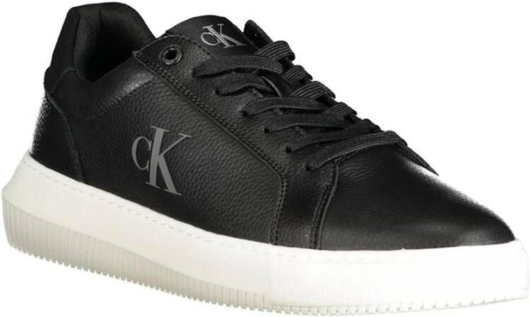 Calvin Klein Zwarte Polyester Sneaker met Strak Design Black Heren