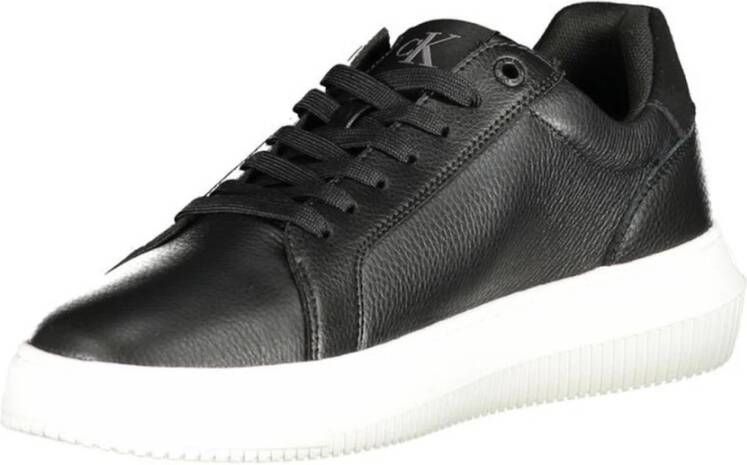 Calvin Klein Zwarte Polyester Sneaker met Strak Design Black Heren