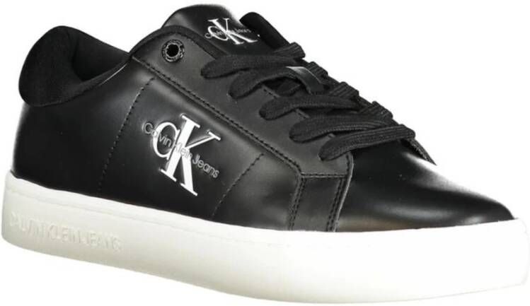 Calvin Klein Zwarte polyester sneakers voor vrouwen Black Dames