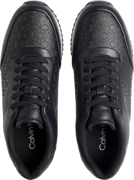 Calvin Klein Zwarte Vetersneakers Black Dames