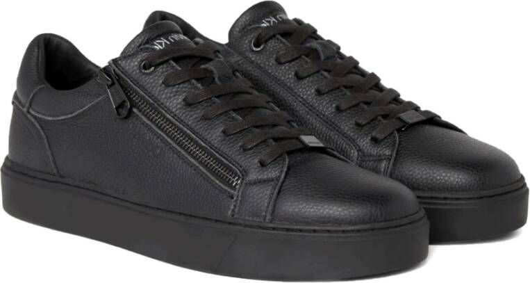 Calvin Klein Zwarte Vetersneakers voor Mannen Black Heren