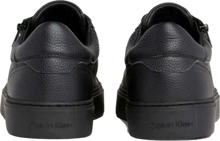 Calvin Klein Zwarte Vetersneakers voor Mannen Black Heren