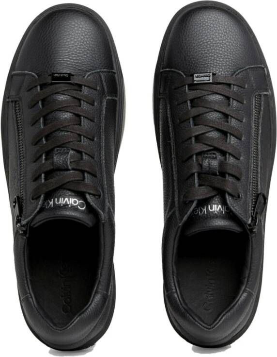 Calvin Klein Zwarte Vetersneakers voor Mannen Black Heren