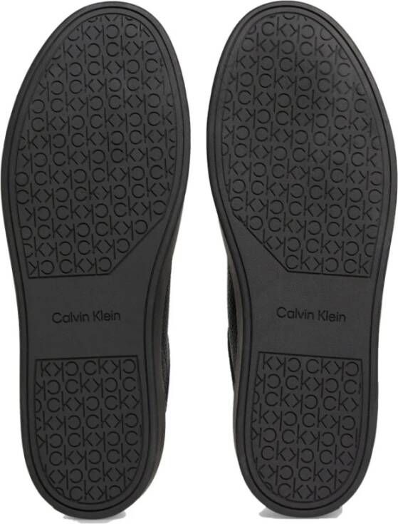 Calvin Klein Zwarte Vetersneakers voor Mannen Black Heren