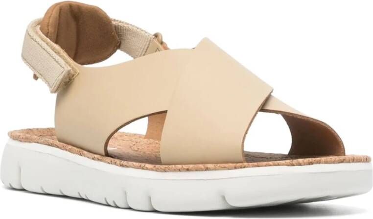 Camper Beige Platte Sandalen voor Vrouwen Beige Dames