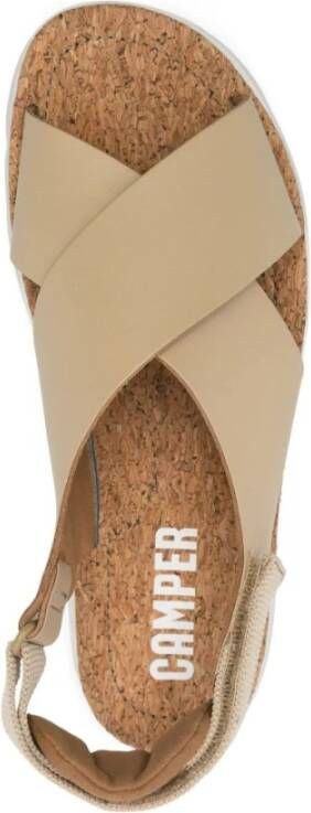 Camper Beige Platte Sandalen voor Vrouwen Beige Dames