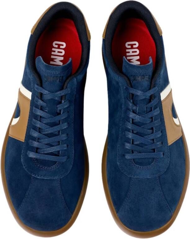 Camper Blauwe Casual Suède Sneakers met Rubberen Zool Blue Heren