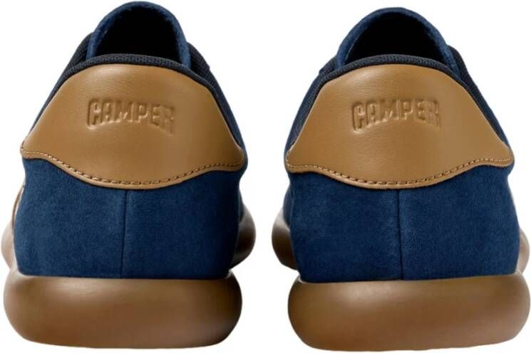 Camper Blauwe Casual Suède Sneakers met Rubberen Zool Blue Heren