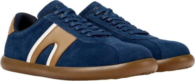 Camper Blauwe Casual Suède Sneakers met Rubberen Zool Blue Heren