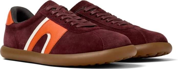 Camper Bordeaux Sneakers met Oranje en Witte Details Red Dames