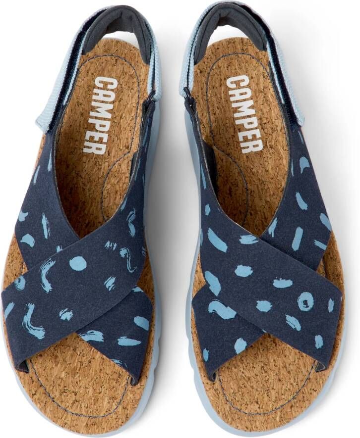 Camper Flat Sandals Blauw Dames